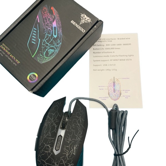 New Bengoo gaming mouse wired optical computer laptop gamer LED - Picture 2 of 7